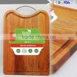 Manufacturers Wholesale Stainless Steel Handle Acacia Wood Chopping Block thumbnail-3