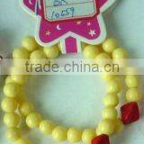 Neon Yellow Kids Plastic Beads Bracelet thumbnail-1