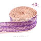 Wholesale Natural White Lace Trim Tape Jute Burlap Ribbon thumbnail-2