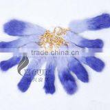 CX-R-39D Fashion Dip Dyed Girls Wholesale Real Rabbit Fur Key Chain Fur thumbnail-5