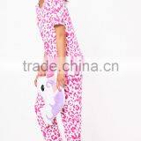 MGOO Full Print Women Long Pyjama Pink Leopard Print PJ Set Digital Print Cotton Pajamas thumbnail-5