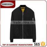 Wholesale OEM Mens Fashion Black Bomber Jacket With Sleeve Pocket thumbnail-1