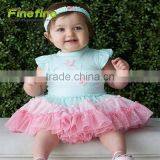 Newborn Baby Girl Clothes Tutu Romper With Headband Cotton Baby Tutu Romper thumbnail-2