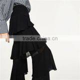 2017 Spring Womens Elegant Fancy Side Zip off Frilled Long Dress Pants thumbnail-3