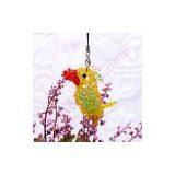 4mm Bicone Crystal Beaded Parrot Iphone Charm thumbnail-3