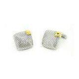Highly Polished Pin Check Gold Plated Shirt Cufflinks 316L Stainless Steel thumbnail-1