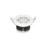 Energy Saving 7W LED Ceiling Downlights , AC85V-265V Epistar Chip White Housing