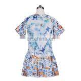 summer dreamlike fancy design ladies two-piece suit short sleeve newest design clothing wholesale