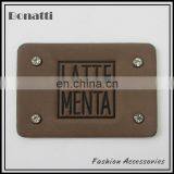 Garment pu Leather Labels or Patches Customized Debossed Logo thumbnail-1