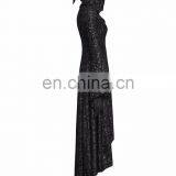 Gothic Punk Rave Black Longsleeve High Low Hooded Dress Q-308 thumbnail-3