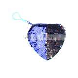Girl Reversaible Heart Shape Sequin Coin Purse Mermaid Spiral Wallet Baby Bag With String thumbnail-2