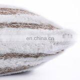 New Design Fashion Faux Fur Striped Jacquard Cushion Cover Deco thumbnail-4