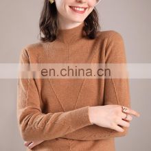 Женская модная свободная вязаная шерстяная свитерка с овальным горловином для зимы thumbnail-2