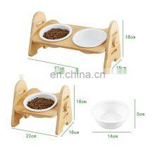 Reasonable Price Pet Bowls Stainless Steel Stylish Multifunction Dog Cat Food Feeder Bowls Bamboo Elevated Custom Logo thumbnail-4