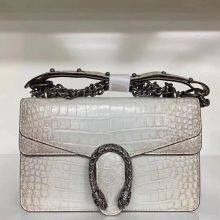 Luxury Imported Crocodile Leather Women's Bag High-End Genuine Leather Ladies Shoulder Messenger Bag Chain Bag Square Bag Fashion Small Square Bag thumbnail-4