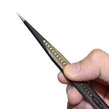 Precision Stainless Steel Hard Anti-static Tweezers Bird's Nest Hair Picking Clip Maintenance Tweezers Pointed Straight Head With Texture 16 Tweezers thumbnail-5