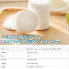 Organic Bamboo Cotton Make Up Remover Pads With Cotton Washing Bag, Facial Organic Cosmetic Round Cotton Pads Embossed Cotton Wool Makeup Pad thumbnail-5