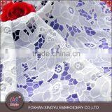 Fashion 130CM White Water Soluble 100% Polyester Chiffon Embroidery Lace Fabric thumbnail-4