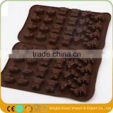 Candy Molds Ice Cube Tray- 24 Cavity Animal Shaped-Silicone Chocolate Molds - Fun, Toy Kids Set