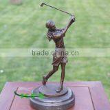 Bronze Player Golf Girl Sculpture