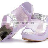 Sexy Purple Slipper Shoes Rhinestone Summer Wedge Heel thumbnail-1
