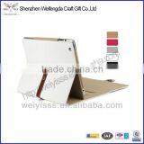 2014 White Pu Leather Case Cover With Leather Belt+buckle for Apple the New Ipad