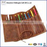 High Quality Promotion Fashion Handmade Genuine Leather Pencil Roll
