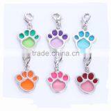 Custom Made Dog Accessories Transparent Enamel Dog Paw Print Charms