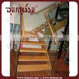 Stair Edge Protection / Tempered Glass Plastic Stair Handrail With Wood Treads