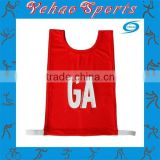 custom made netball pullover bibs with sublimation