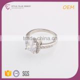 R63475K01 Best selling silver plated big diamond ring designs unique couple ring designs