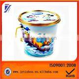 Cartoon Role Printing With Handle Bucket Tin Box
