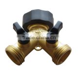 Top quality NPT 3/4" brass water fittings 2 way hose splitter Y shaped hose connector for garden irrigation