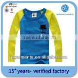 Factory sale Child's Cotton Raglan Contrast color long t shirts Wholesale