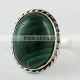 Delicate !! Bezel Setting Green Malachite 925 Sterling Silver Ring, Silver Jewellery Wholeseller, Silver Jewellery thumbnail-2