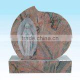 American Style Virgin Mary Custom Design Mutiple Color Red Granite Tombstone thumbnail-1