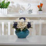 Hot Selling Nice Handmade Artificial Silk Flower Arrangementsin Blue Vase thumbnail-6