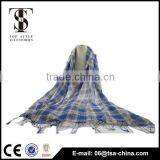 New Women 2016 cotton lattice tassels scarf shawl tartan shawl scarf