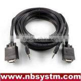 Super VGA HD15 M/M Cable w/ Stereo Audio and Triple Shielding (Gold Plated)