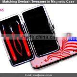 Eyelash Extension Tweezers In USA Flag Print Case / Get Customized Designed Lashes Kits From ZONA PAKISTAN thumbnail-1