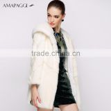 Factory sale fashion winter white mink coat fur ousterwear for women