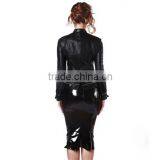 2016 Newest Style Hot Sexy Long Pvc Dress Tight Ladies Leather Catsuit thumbnail-4