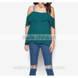 Cold Shoulder Flare Top Woman Off Shoulder Multicolor Blouses thumbnail-5