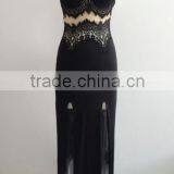 Black Patchwork Condole Belt Bandeau Slits Dress Summer Dresses for Women thumbnail-2