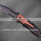 Color wood and stainless steel fishing fold knife