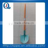 Round Point Shovel With Long Wooden Handle, Carbon Steel From Junqiao Manufacture thumbnail-1