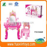 kids plastic model children dressing table with chair