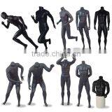 High-End Fiberglass Headless Athletic Running Pose Female Mannequin Metallic Black thumbnail-2