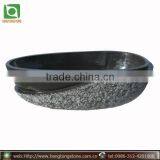 Hand Carved Solid Black Marble Oval Bathtub thumbnail-1
