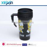 Promotional Plastic Coffe Travel Mug Double Wall Coffee Cup Car Mug With Handle thumbnail-3